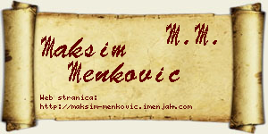 Maksim Menković vizit kartica